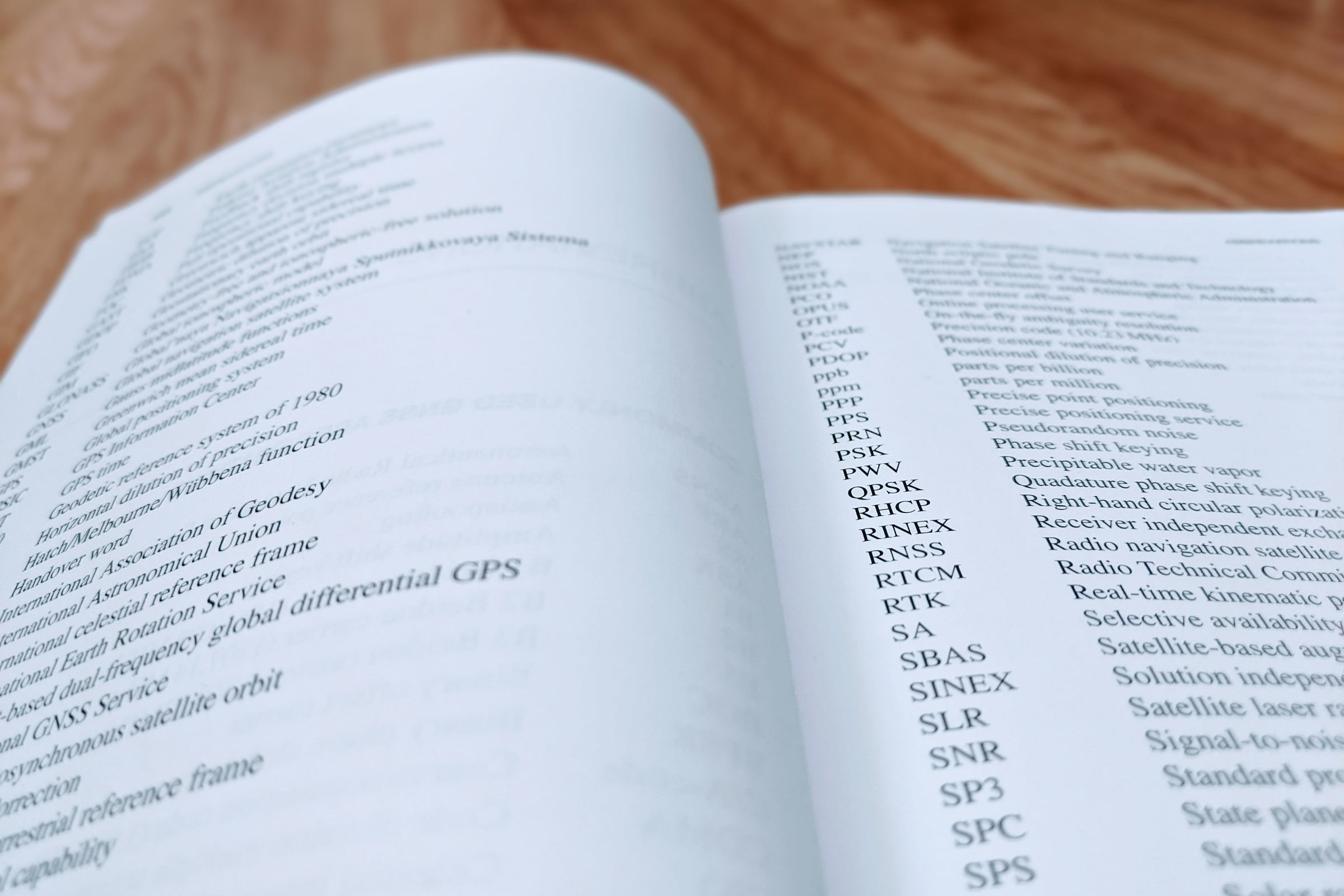 Terminology List in Book