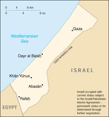 Map of The Gaza Strip
