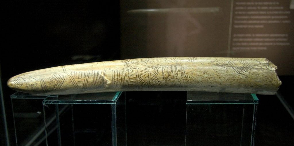 A map-like representation carved on a mammoth tusk