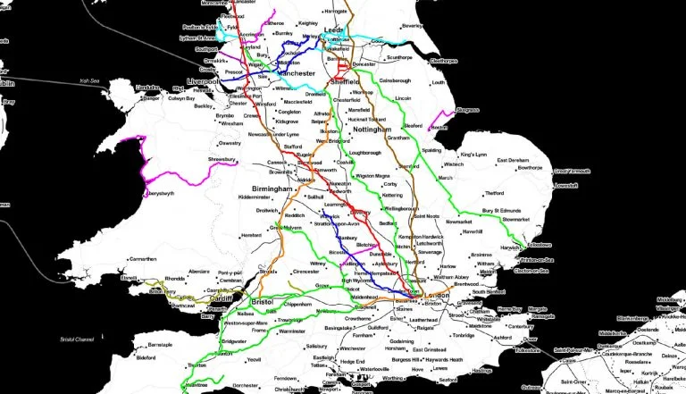 Map of Existing SnakeGrids in the United Kingdom