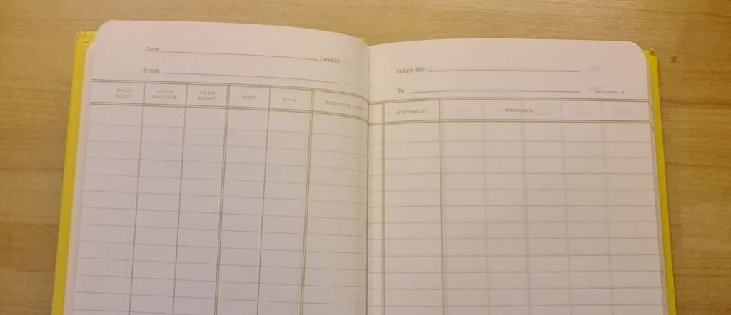Chartwell levelling survey field book